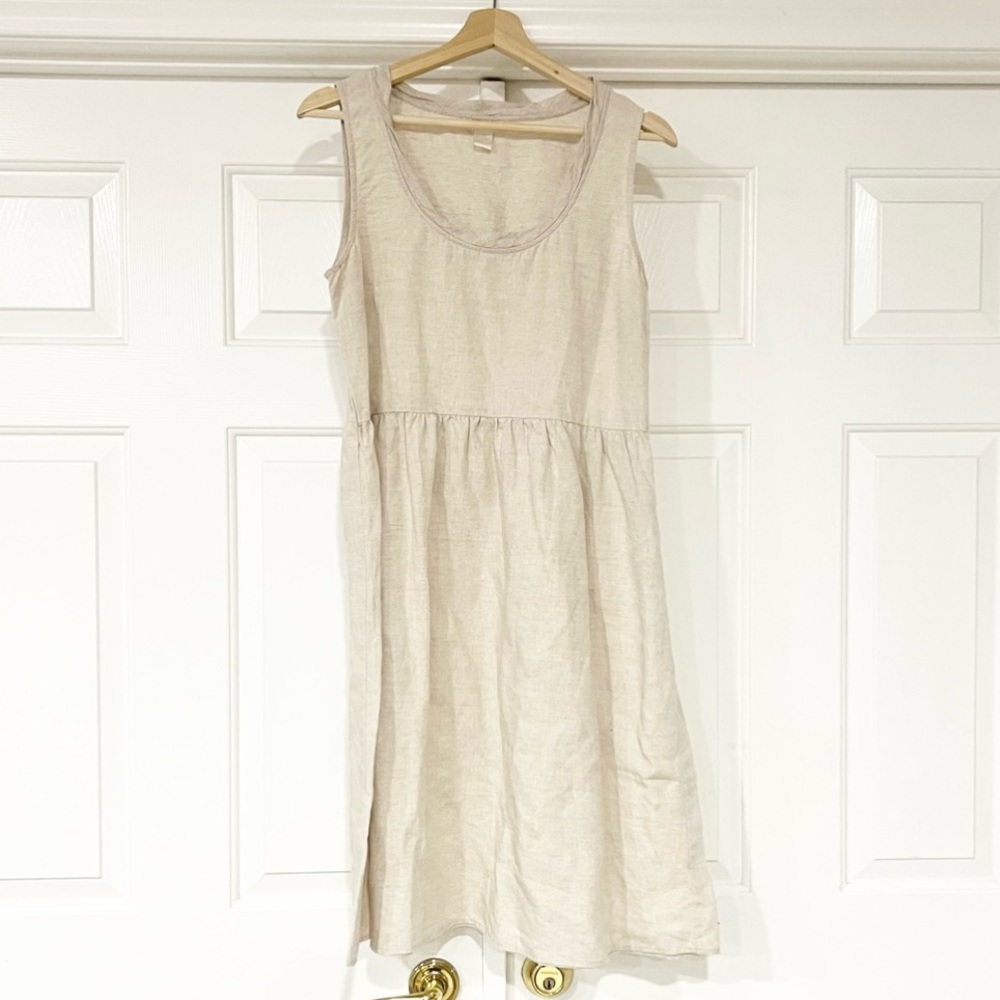 Whitewash | Midi Flare Linen Neutral Dress